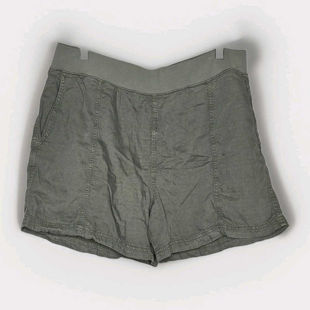 Faherty Arlie Day Shorts Womens Large Sage Green Elastic Waist Beach Pockets